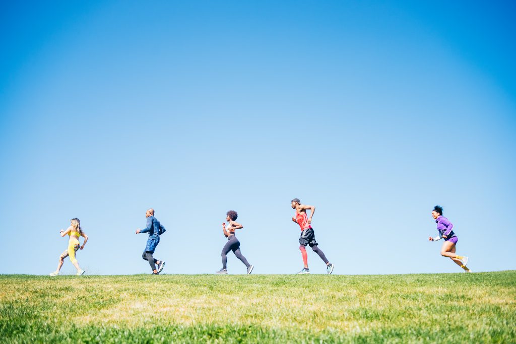 A group of runners