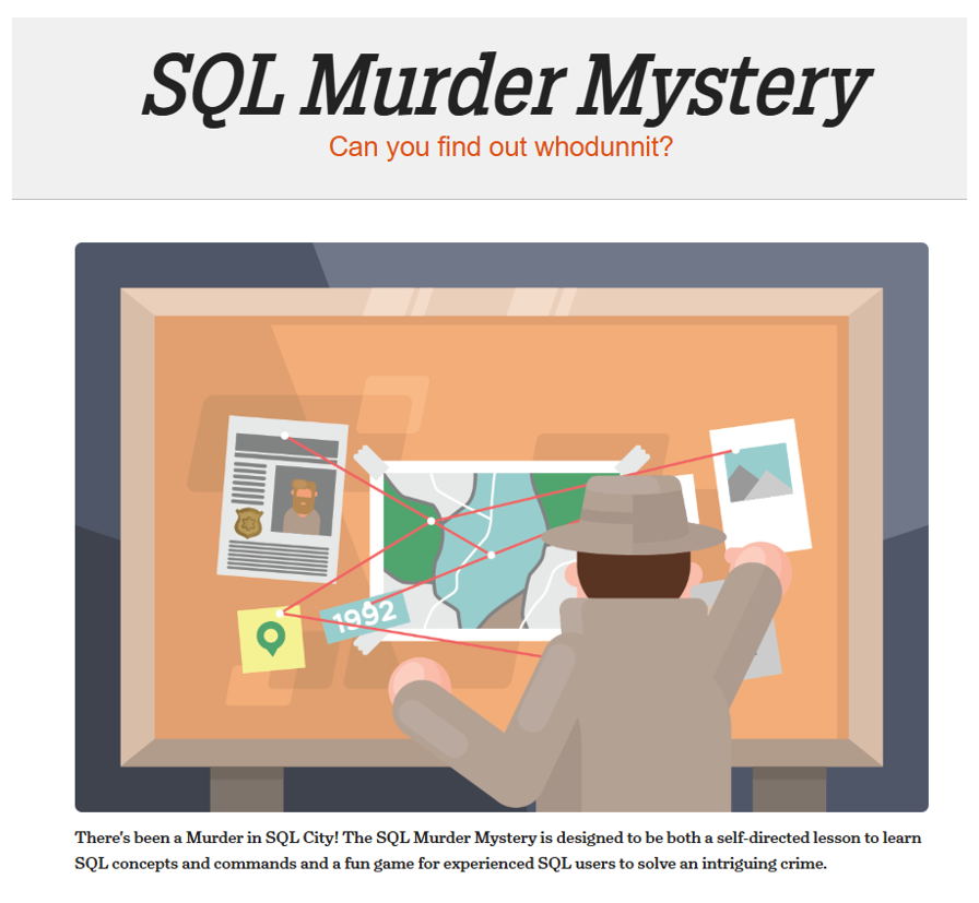 The SQL Murder Mystery training