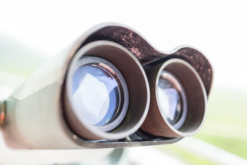 Close up of binoculars