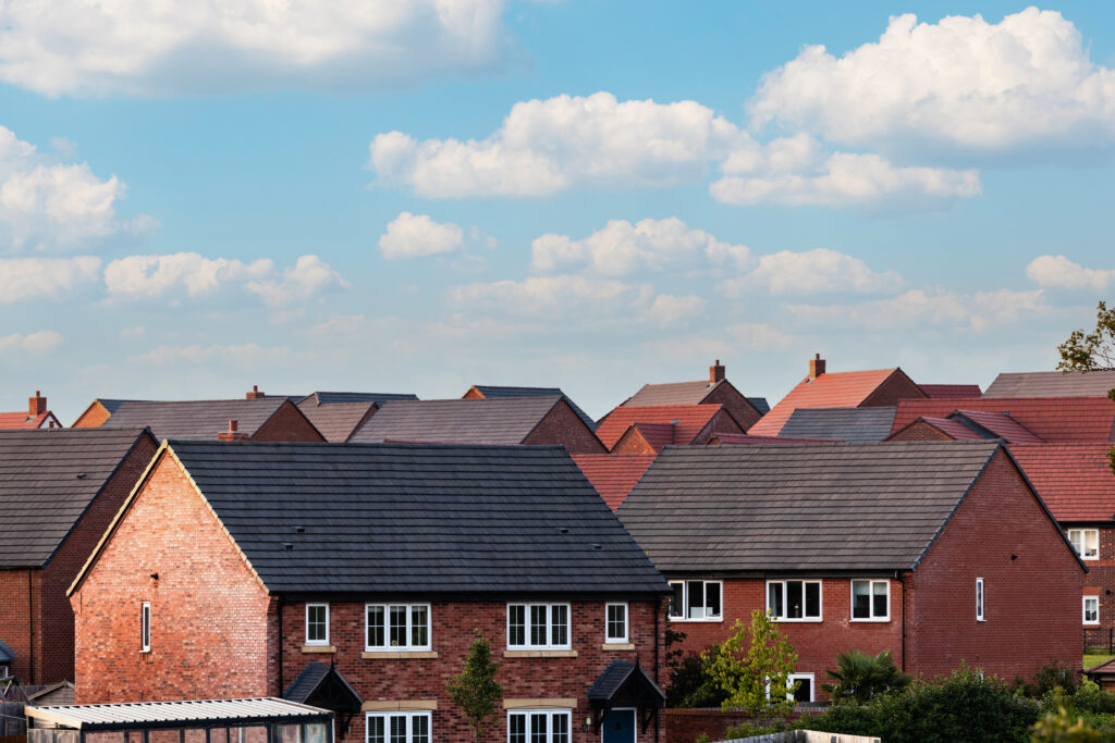 Red brick houses in the UK