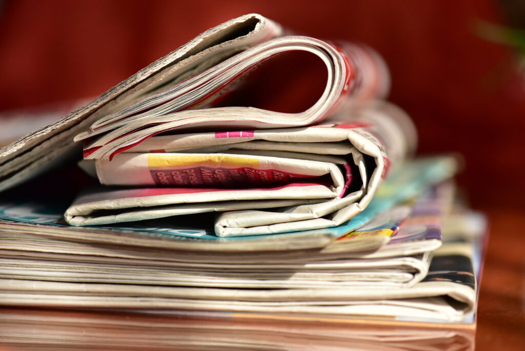 A pile of newspapers
